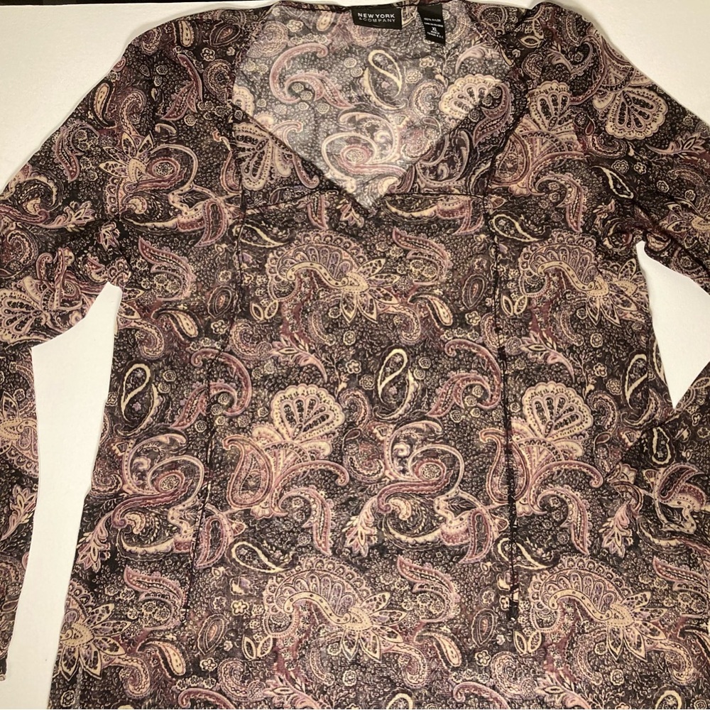 New York & Company Paisley Long Sleeve Tunic